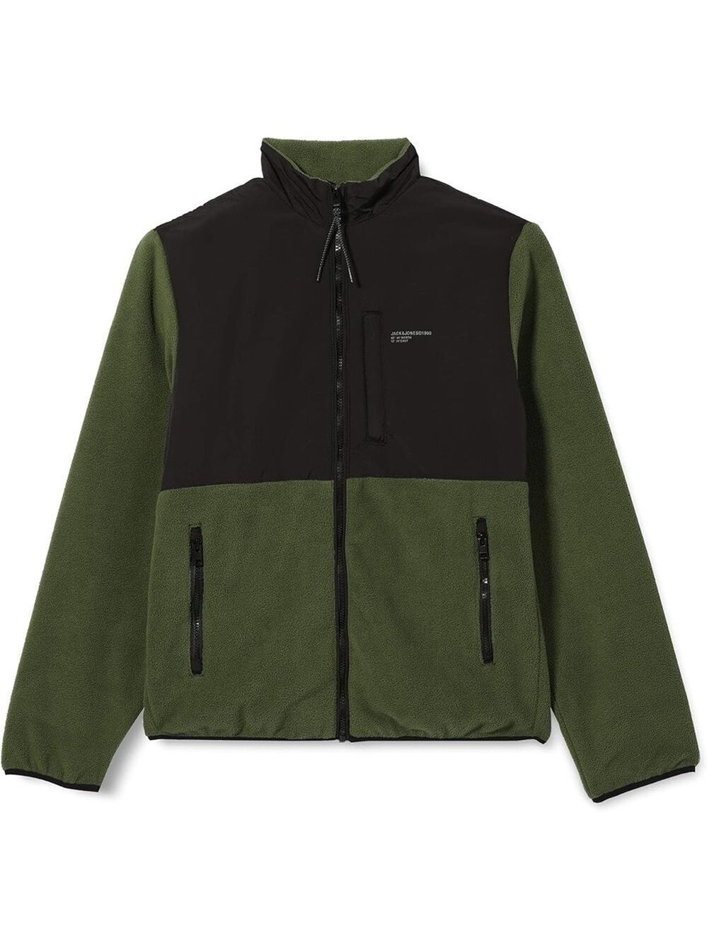 Jack & Jones Jorblake Bf Fleece Zip Up Jacket in Forest Night